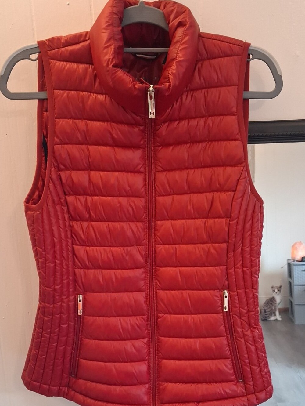 Tommy Hilfiger Red Quilted Puffer Vest